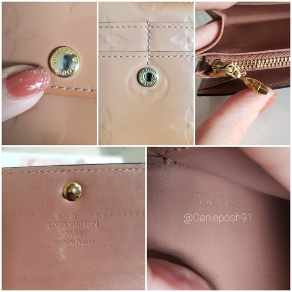 Authentic Pre-owned Louis Vuitton Rose Velours Vernis Flap Wallet - Picture 15 of 16